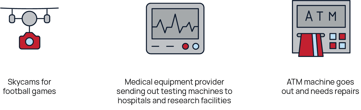 skycams medical equipment and atms illustration